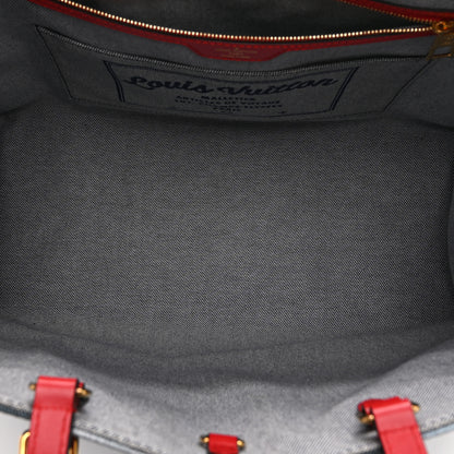 Louis Vuitton Denim Damier Monogram Onthego Blue Rouge 5 of 10