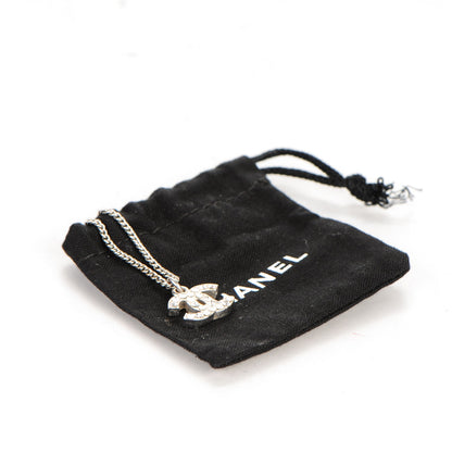 Chanel Crystal Timeless CC Necklace Silver 5 of 5