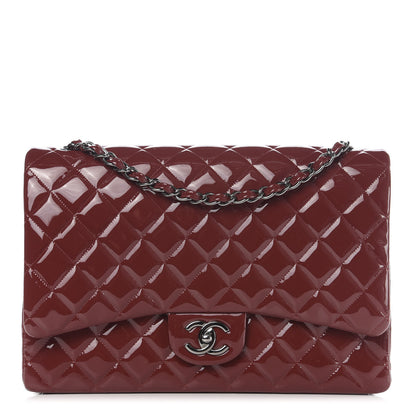 Chanel Patent Quilted Maxi Double Flap Red 1 of 12