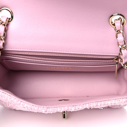 Chanel Tweed Quilted Mini Rectangular Flap Pink 5 of 12