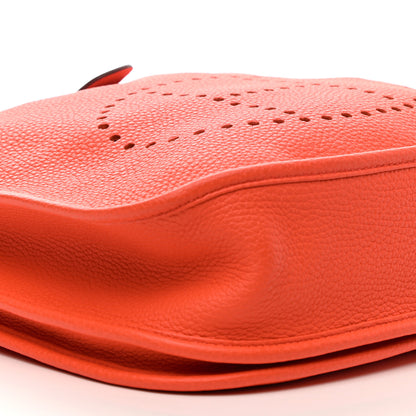 Hermes Taurillon Clemence Evelyne III PM Orange Poppy 9 of 10