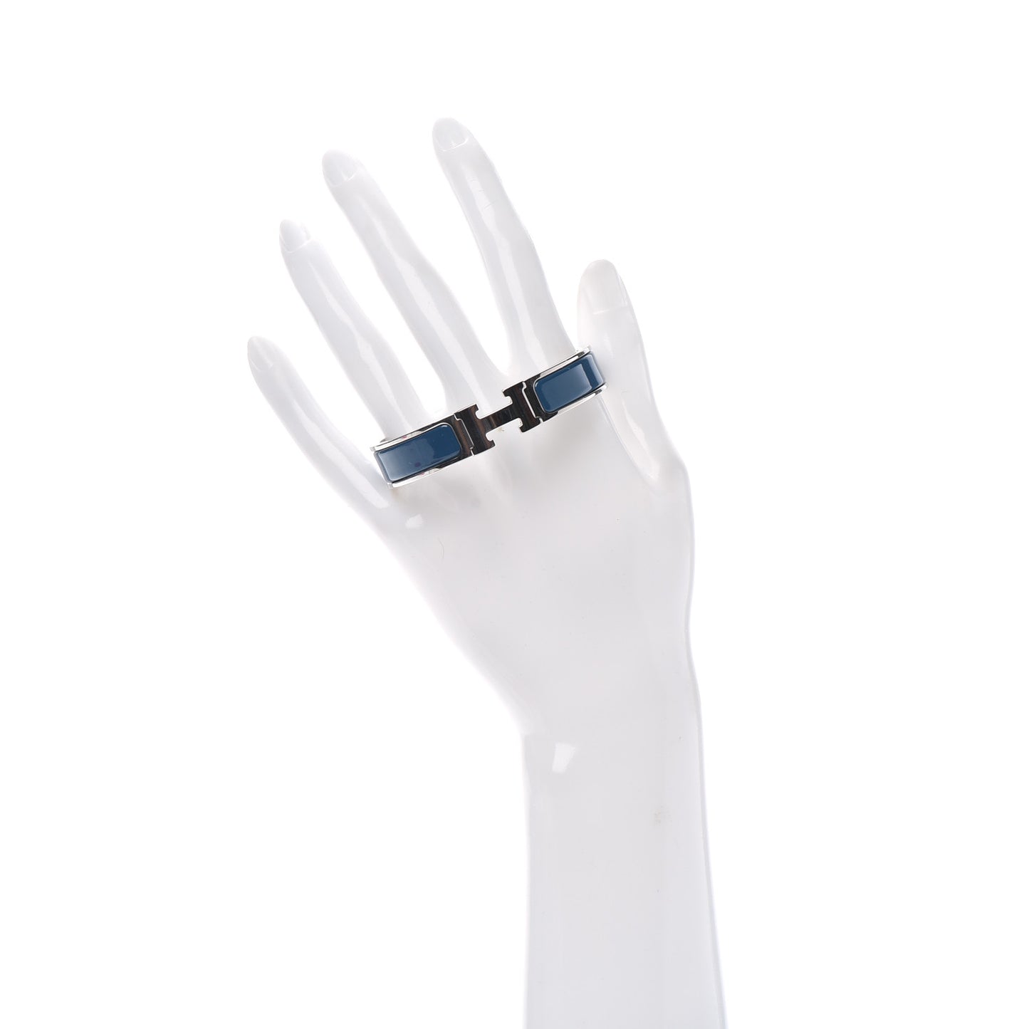 Narrow Enamel Clic Clac H Bracelet PM Bleu De Genes