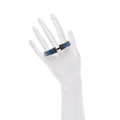 Hermes Narrow Enamel Clic Clac H Bracelet PM Bleu De Genes 2 of 4