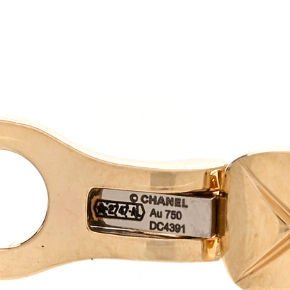 Chanel 18K Yellow Gold Coco Crush Hoop Earrings 4 of 5