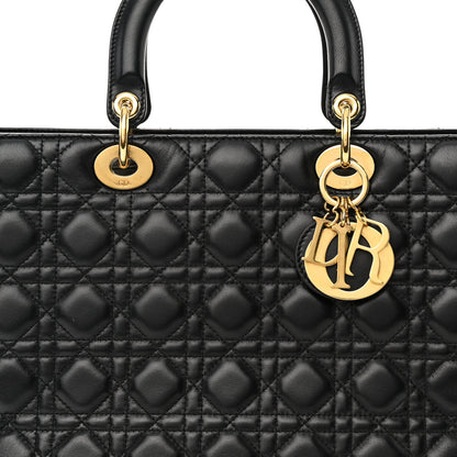 Christian Dior Lambskin Cannage Large Lady Dior Black 8 of 10