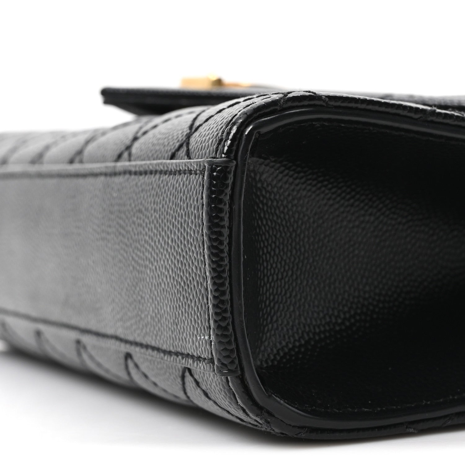 Saint Laurent Grain De Poudre Textured Mixed Matelasse Triquilt Small Monogram Satchel Black 9 of 10