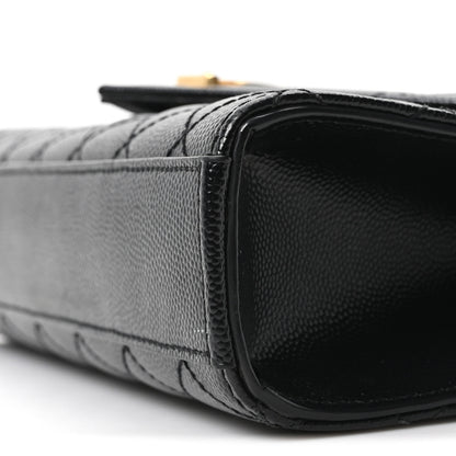 Saint Laurent Grain De Poudre Textured Mixed Matelasse Triquilt Small Monogram Satchel Black 9 of 10