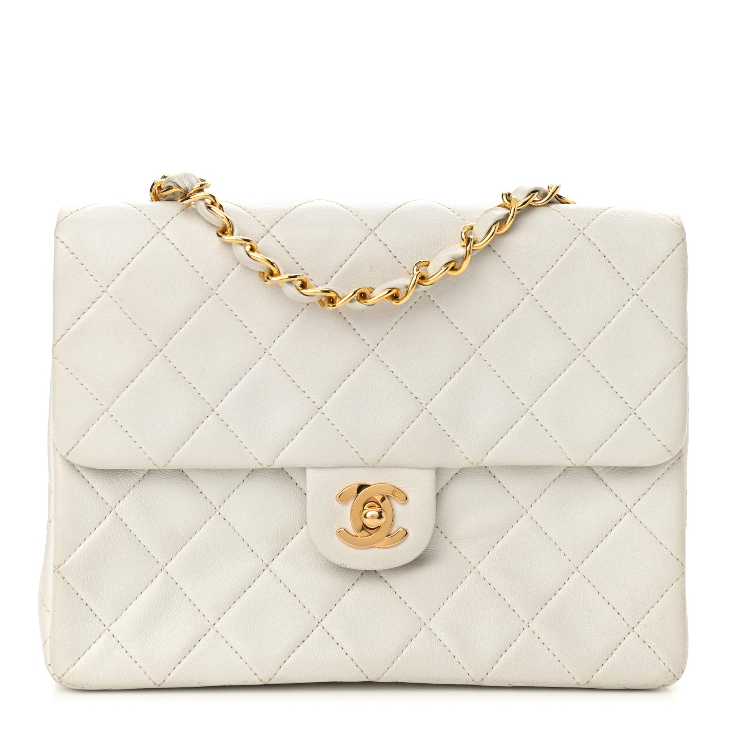 Chanel Lambskin Quilted Mini Square Flap White 1 of 9