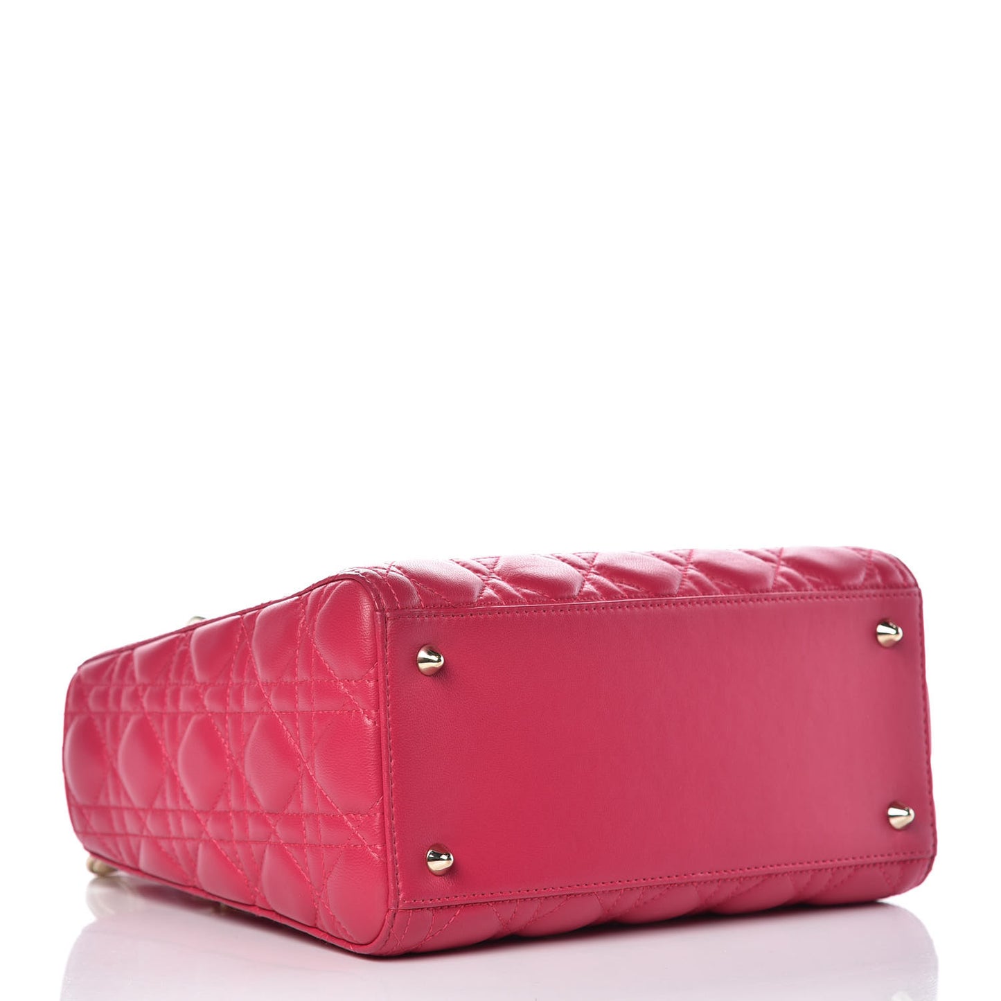 Lambskin Cannage Medium Lady Dior Fuchsia