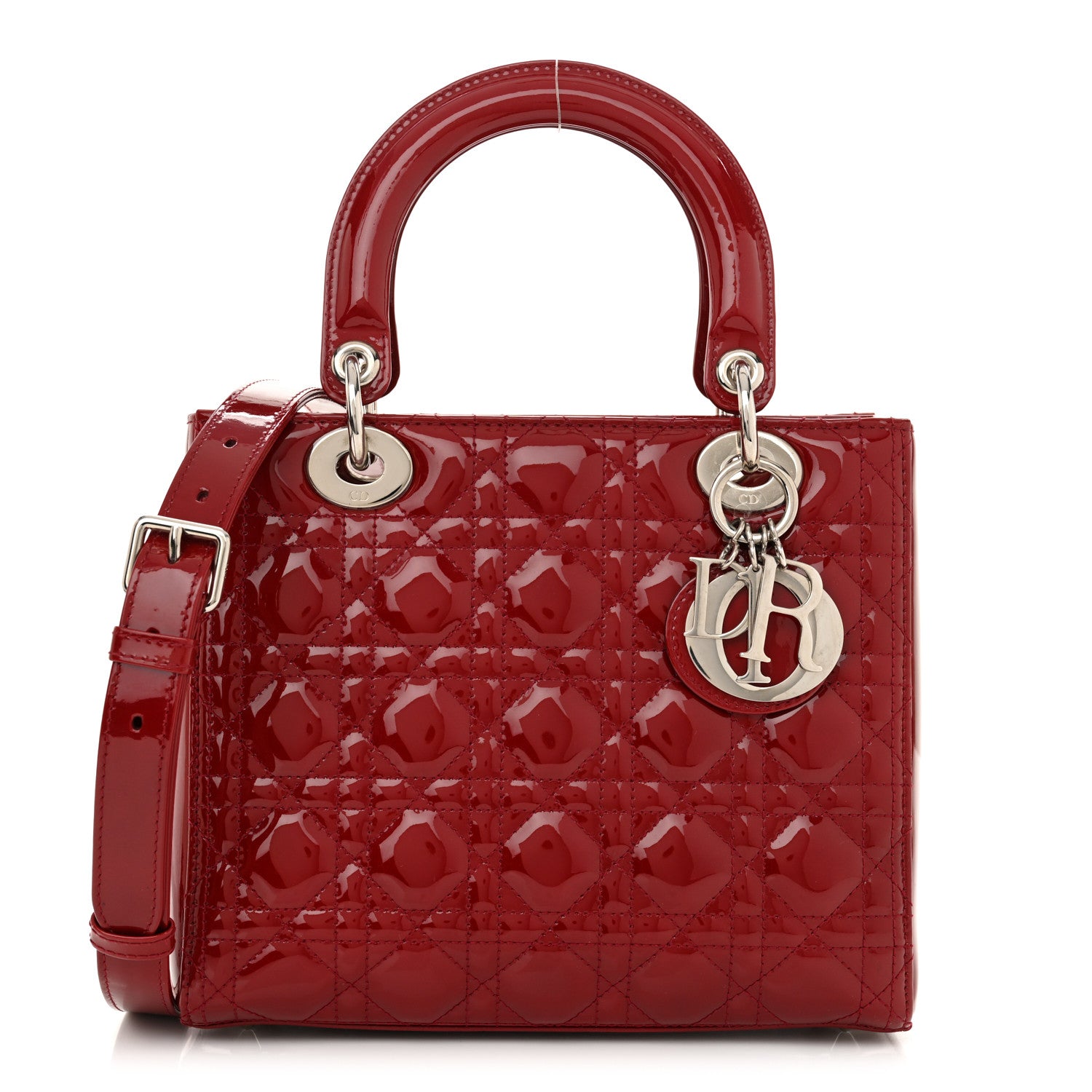 Christian Dior Patent Cannage Medium Lady Dior Red 1 of 10