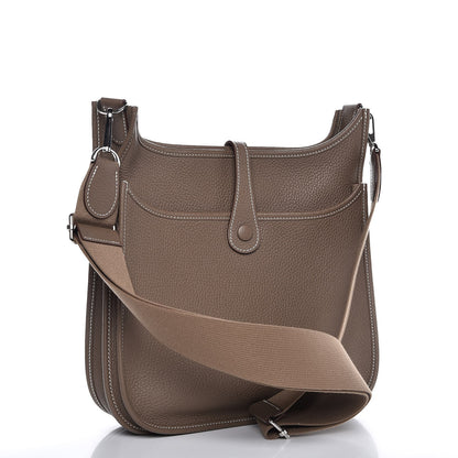 Hermes Taurillon Clemence Evelyne III PM Etoupe 3 of 7