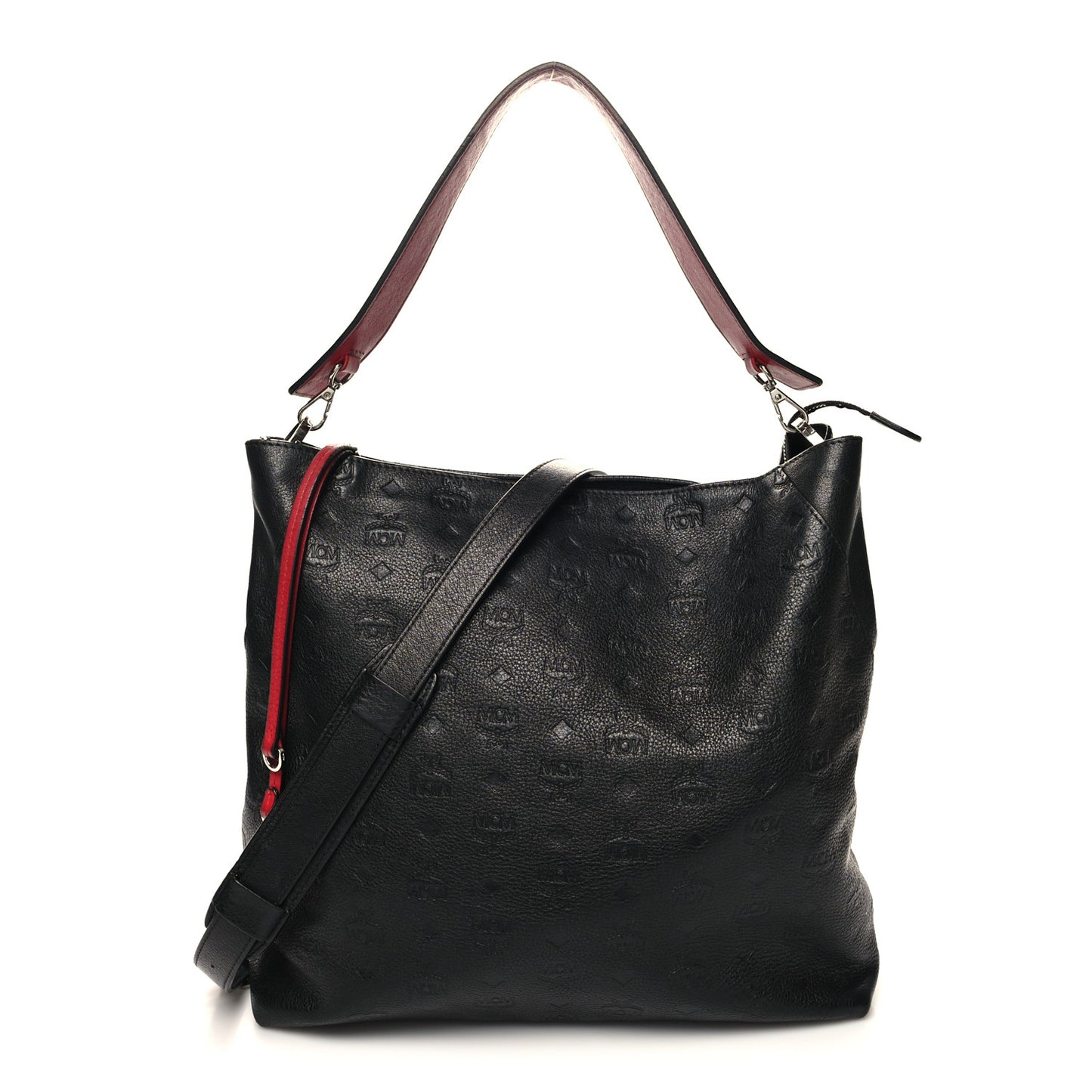 Calfskin Ottomar Monogram Large Klara Hobo Black Red