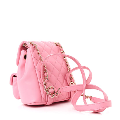 Chanel Calfskin Quilted Small Duma Pockets Drawstring Backpack Light Pink 3 of 11