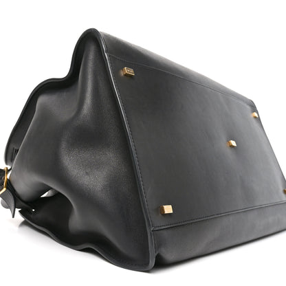 The Row Polished Saddle Calfskin Soft Margaux 17 Black 8 of 9