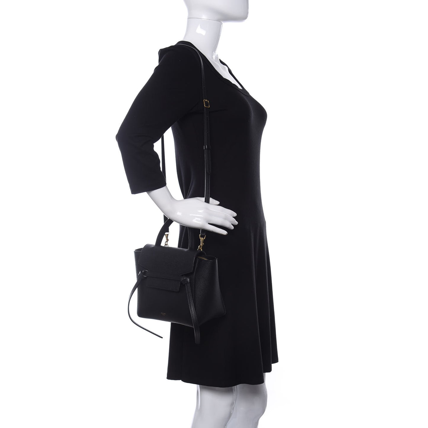 Grained Calfskin Nano Belt Bag Black