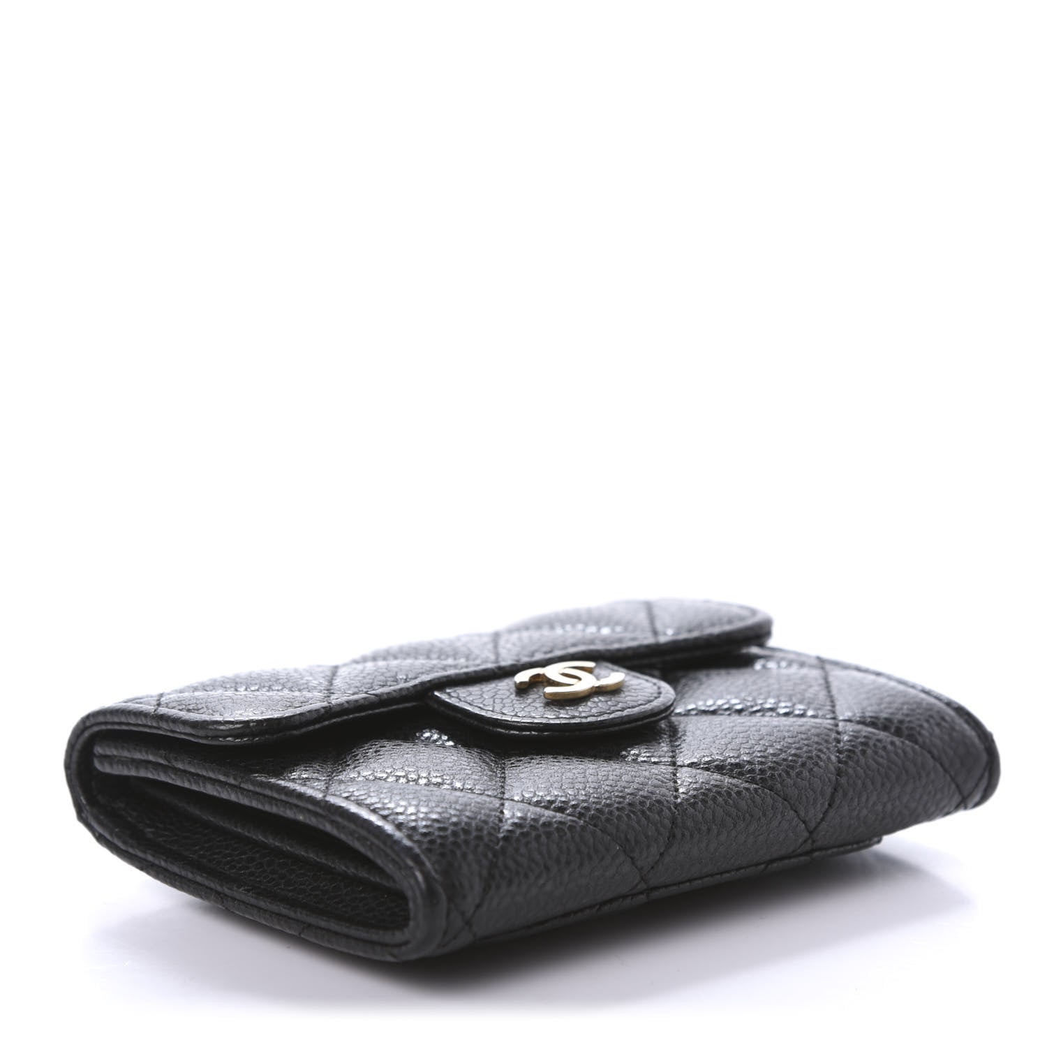 Chanel Caviar Quilted Flap Card Holder Wallet Black 4 of 11