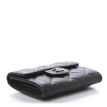 Chanel Caviar Quilted Flap Card Holder Wallet Black 4 of 11