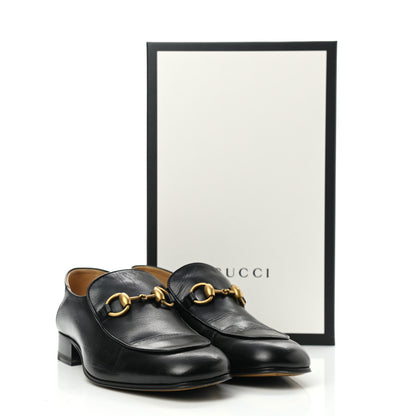 Gucci Goatskin Womens Horsebit Mid-Heel Loafers 38 Black 9 of 9