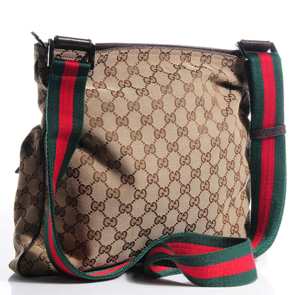 Gucci Monogram Web Medium Double Pocket Messenger Bag Dark Brown 3 of 7