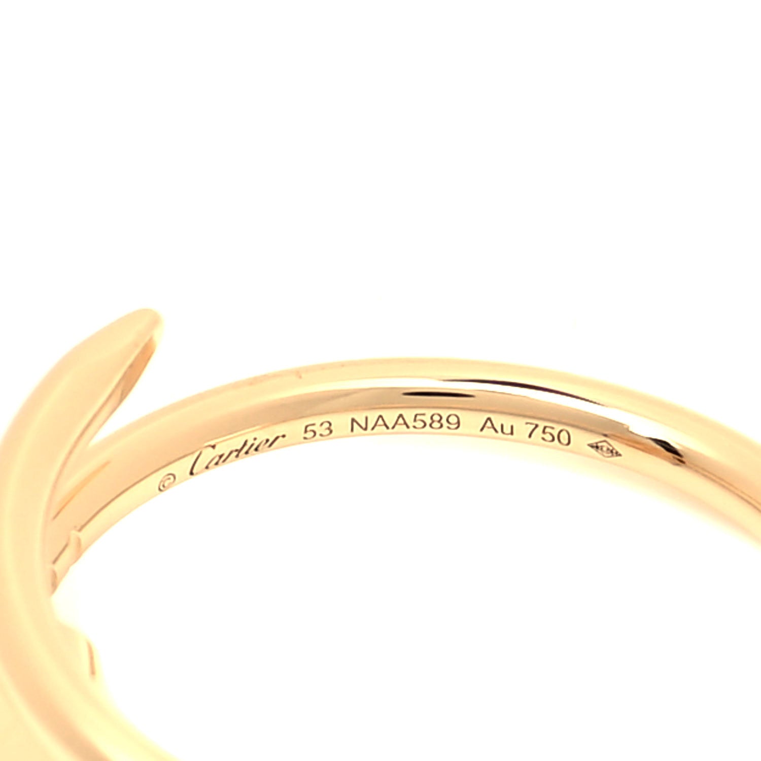 Cartier 18K Yellow Gold Small Juste Un Clou Ring 53 6.5 8 of 10