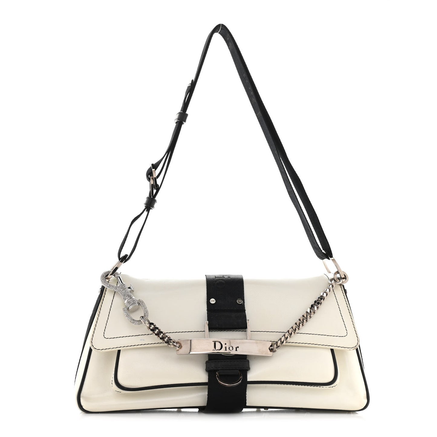 Coated Canvas Crystal Hardcore Bag White