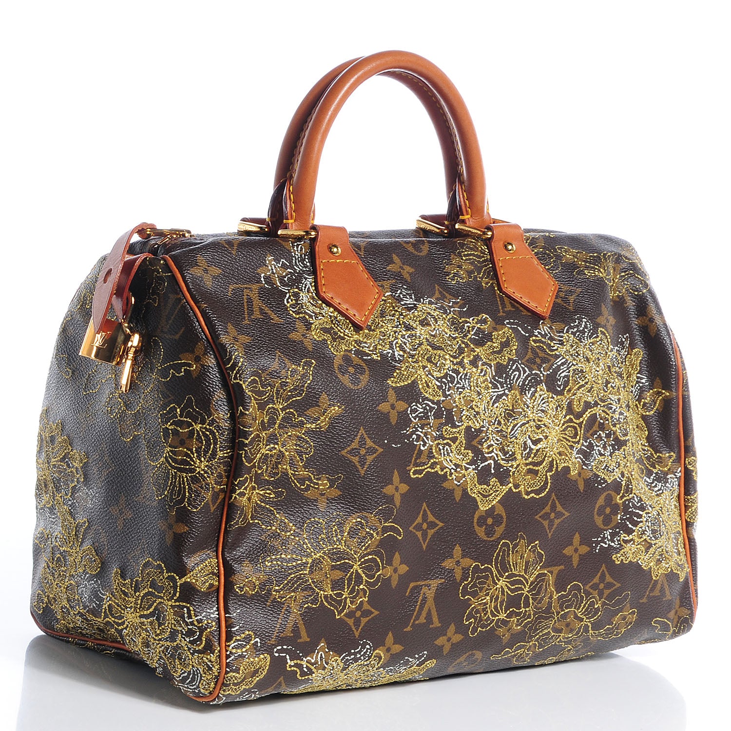 Louis Vuitton Monogram Dentelle Speedy 30 Gold 3 of 7