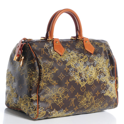 Louis Vuitton Monogram Dentelle Speedy 30 Gold 3 of 7