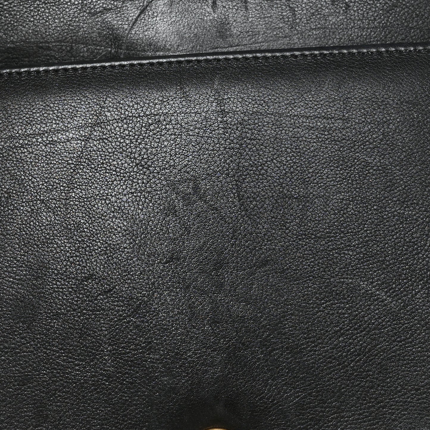Calfskin Quilted Large Chain Link Full Flap Black