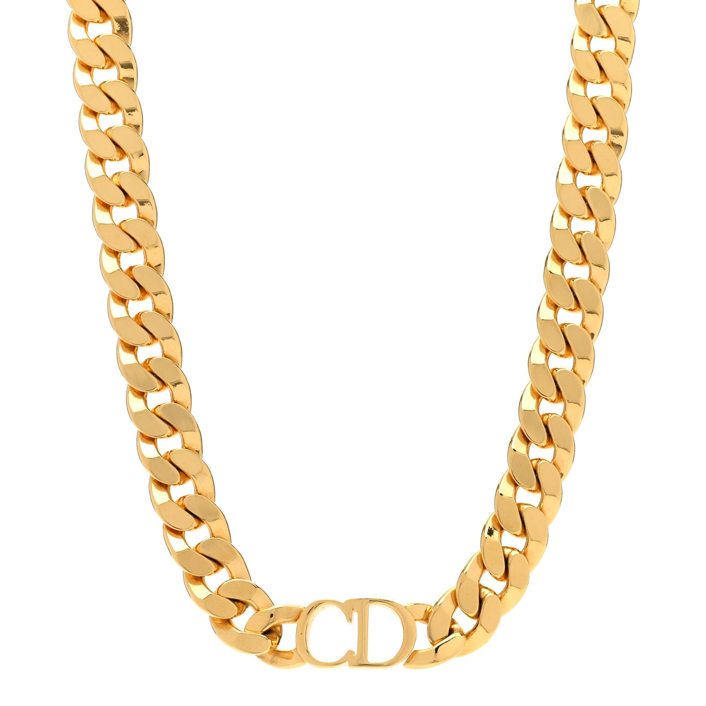 Metal CD Choker Necklace Gold