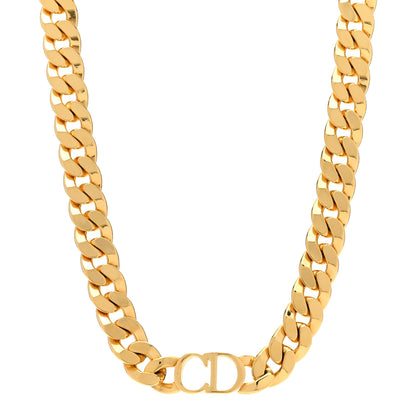 Christian Dior Metal CD Choker Necklace Gold 1 of 6