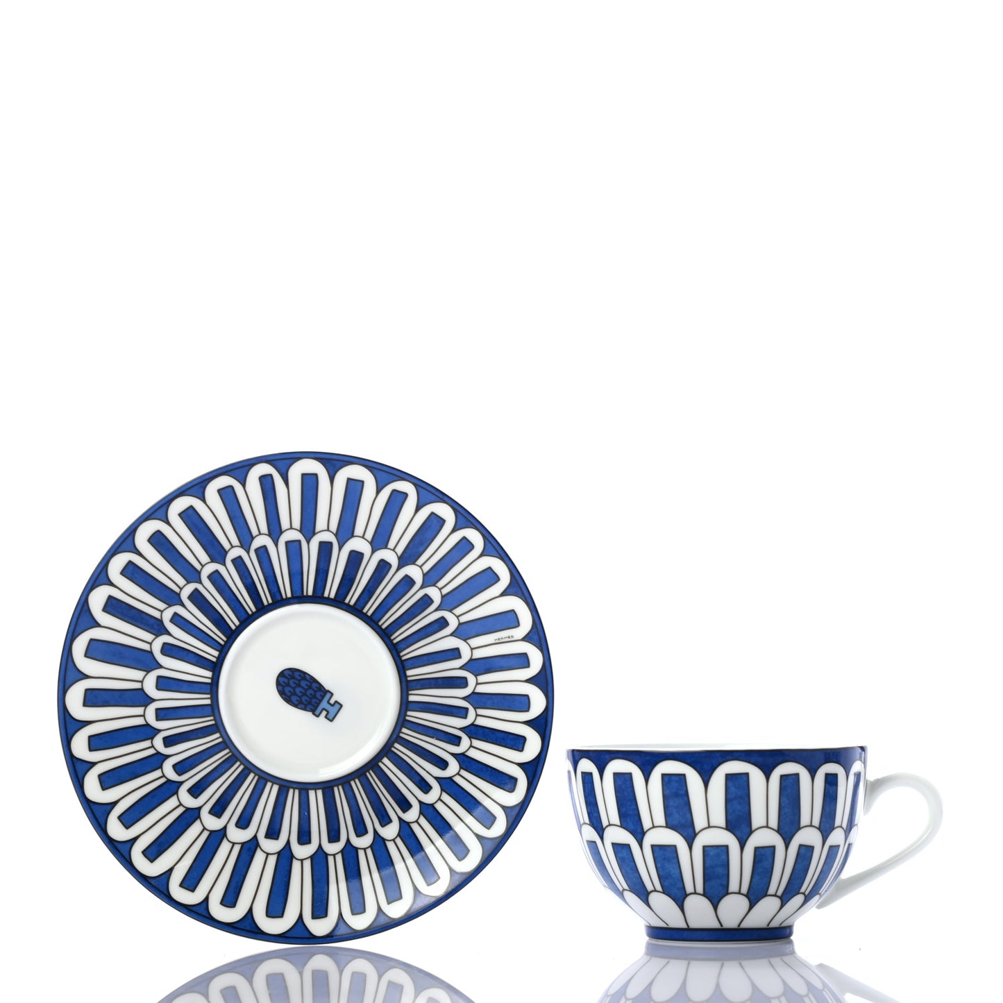Porcelain Bleus d'Ailleurs Tea Cup And Saucer Set Of 2