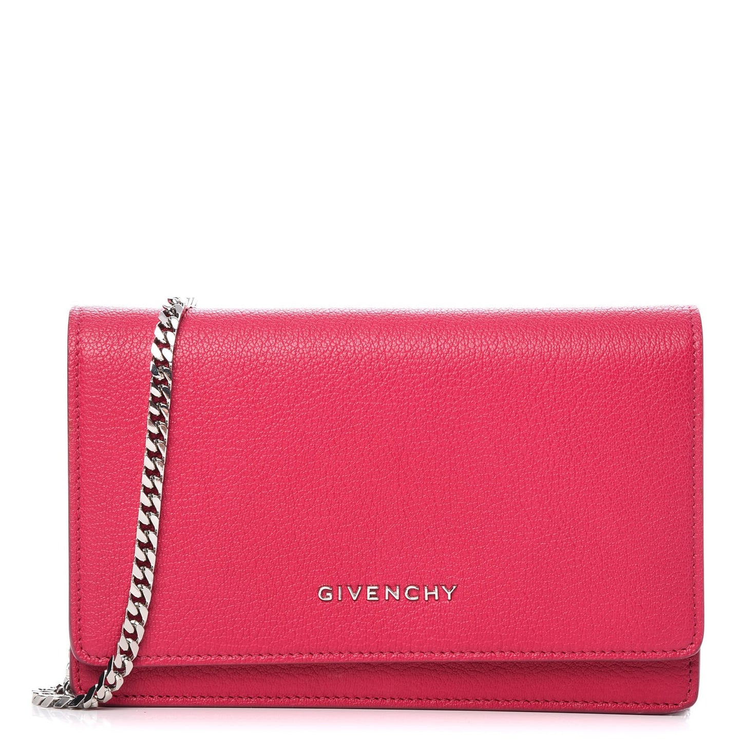 Sugar Goatskin Pandora Chain Wallet Fuchsia