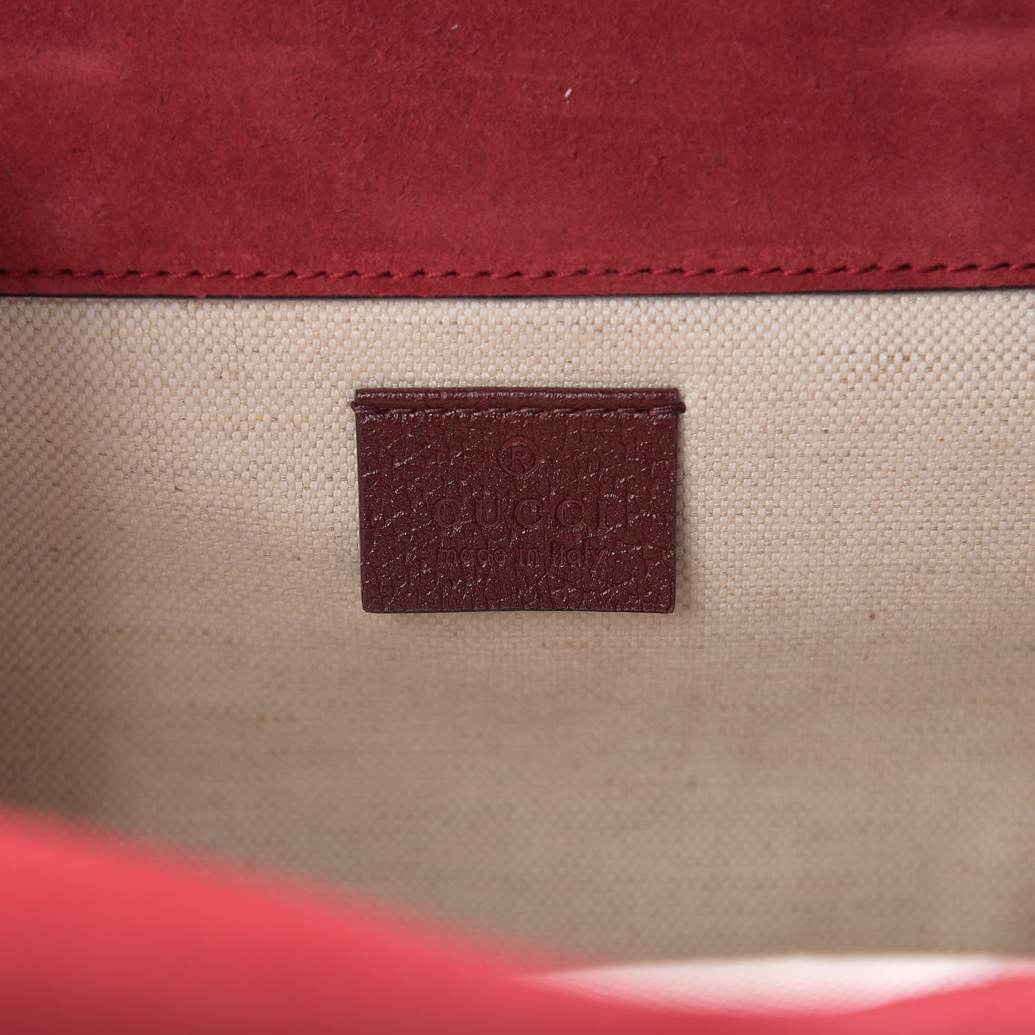 Gucci Suede Web Small Neo Vintage Double Flap Messenger Bag Romantic Cherry Chardonnay 6 of 10