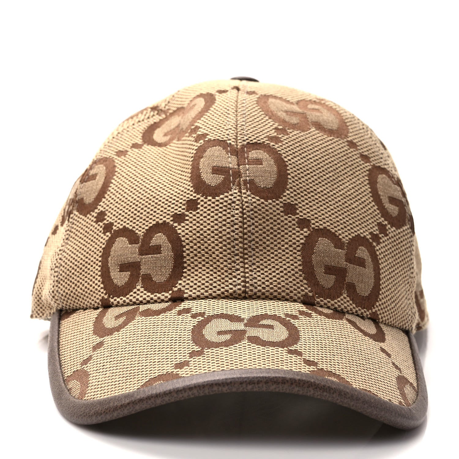Gucci Monogram Jumbo GG Baseball Hat M 57 Camel Ebony 3 of 9