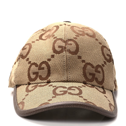 Gucci Monogram Jumbo GG Baseball Hat M 57 Camel Ebony 3 of 9