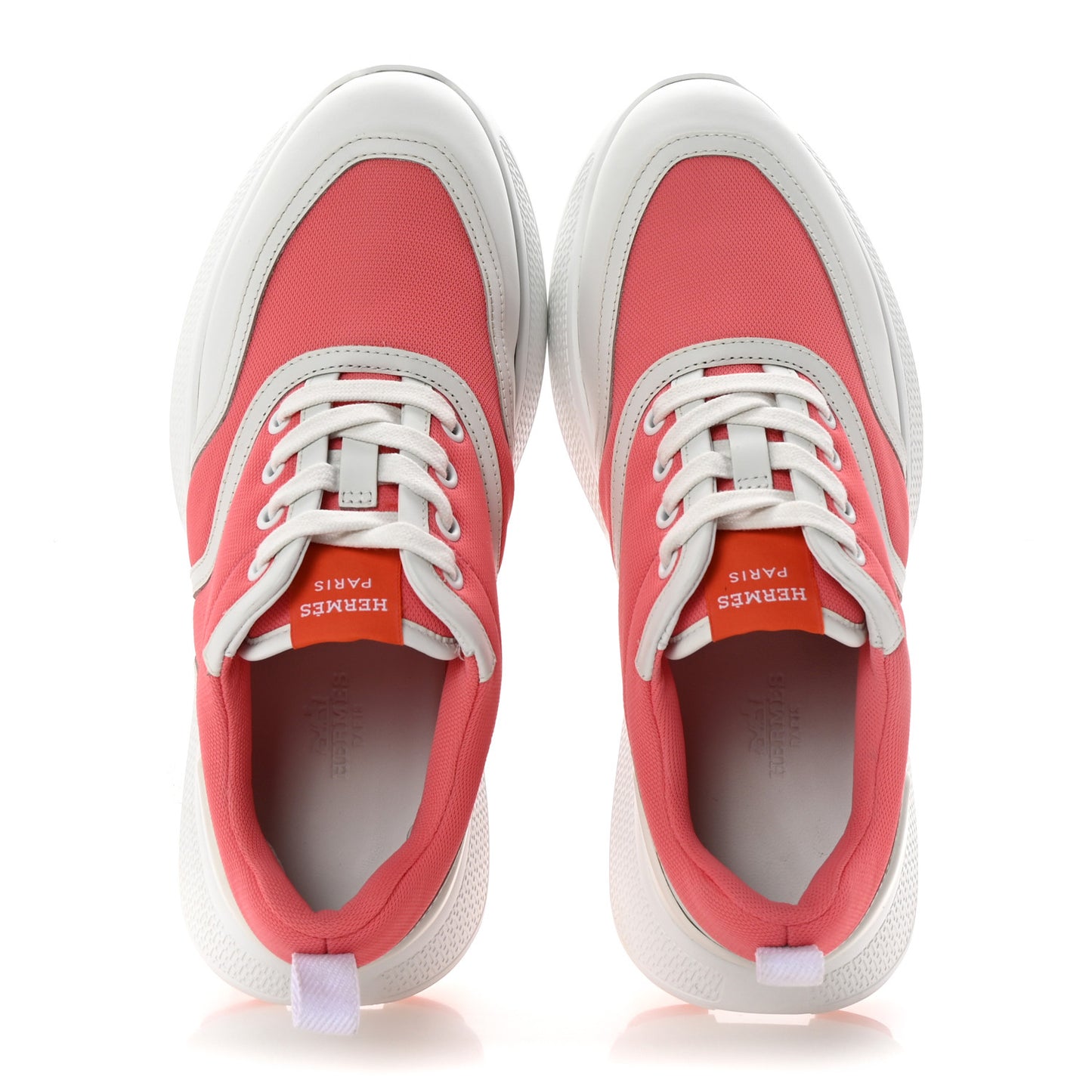Mesh Calfskin Womens Giga Sneakers 37.5 Rose Du Desert White