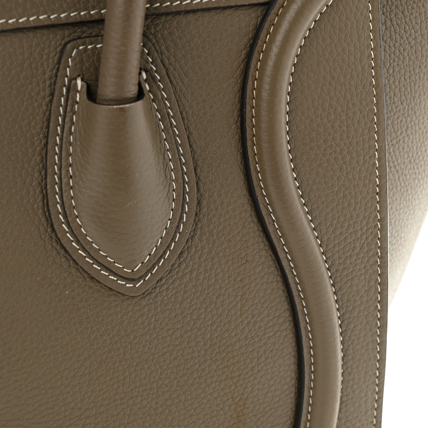 Celine Drummed Calfskin Micro Luggage Souris 11 of 15