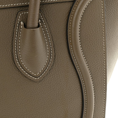 Celine Drummed Calfskin Micro Luggage Souris 11 of 15