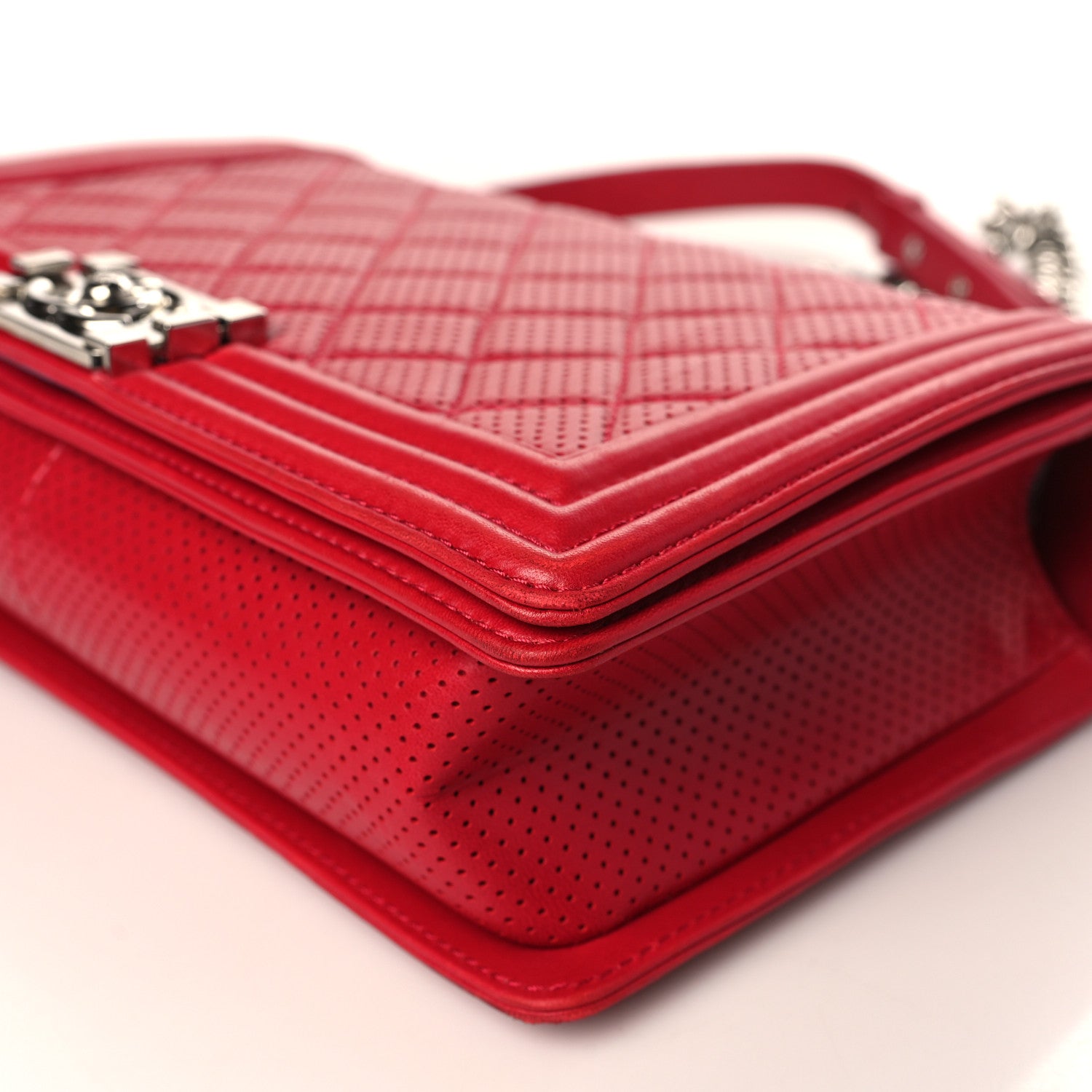 Chanel Perforated Lambskin Quilted Medium Boy Flap Red 9 of 9