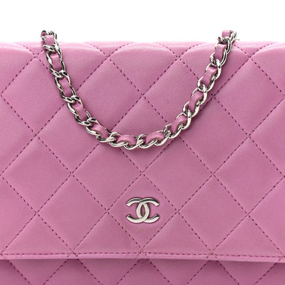 Chanel Lambskin Quilted Wallet On Chain WOC Purple 7 of 10