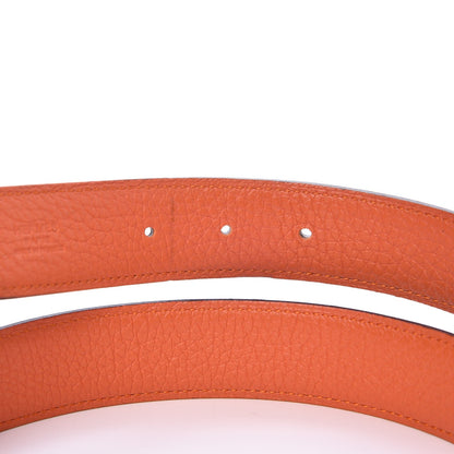 Hermes Box Togo 32mm H Belt 100 Black Orange 5 of 7