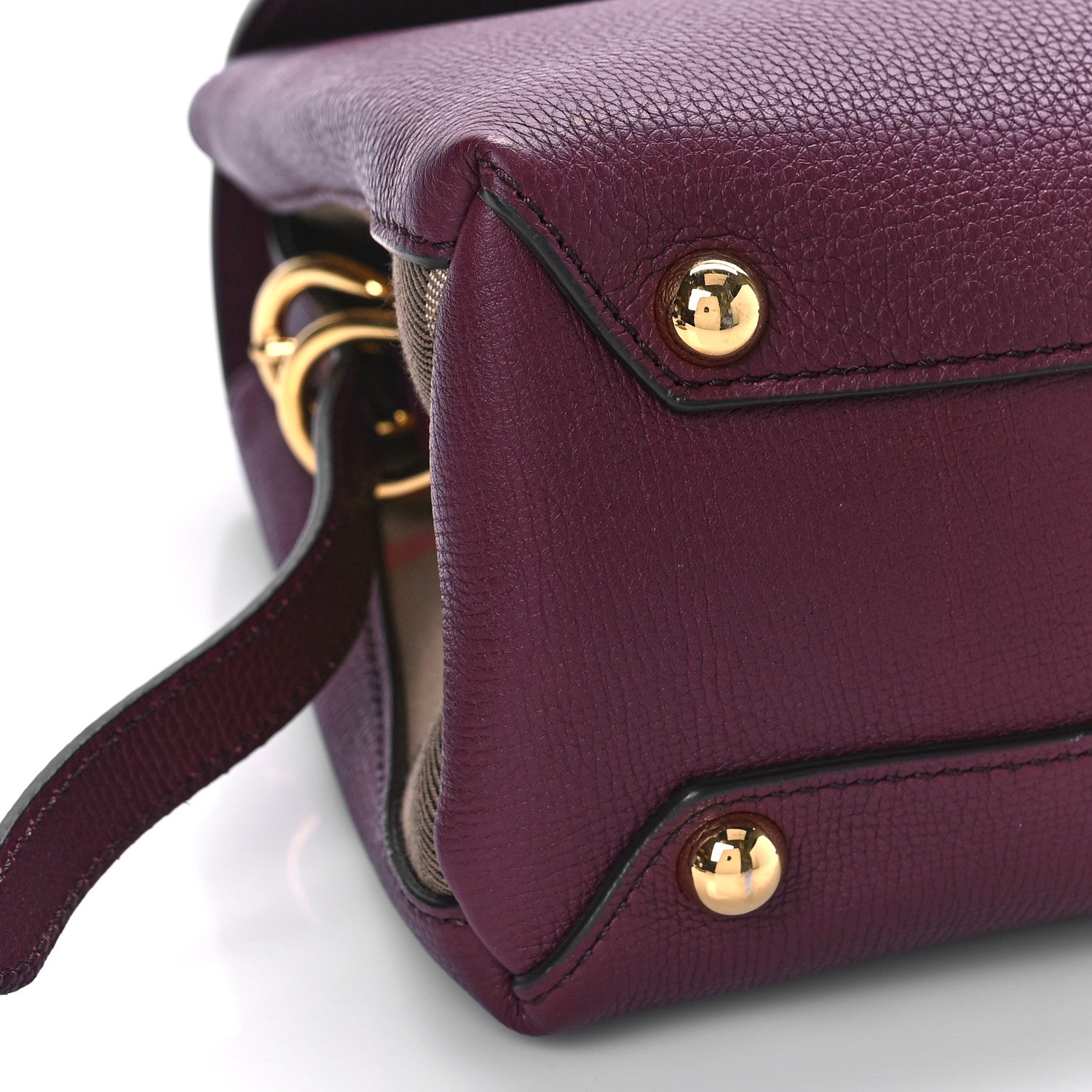 Burberry Derby Calfskin House Check Small Camberley Mahogany Red 7 of 8