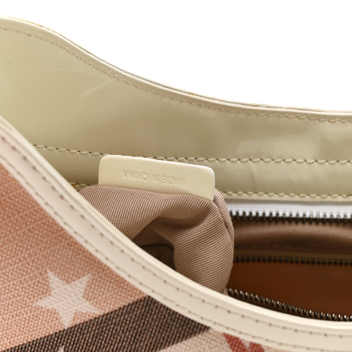 Burberry Patent Supernova Check Stars Small Hernville Hobo White
