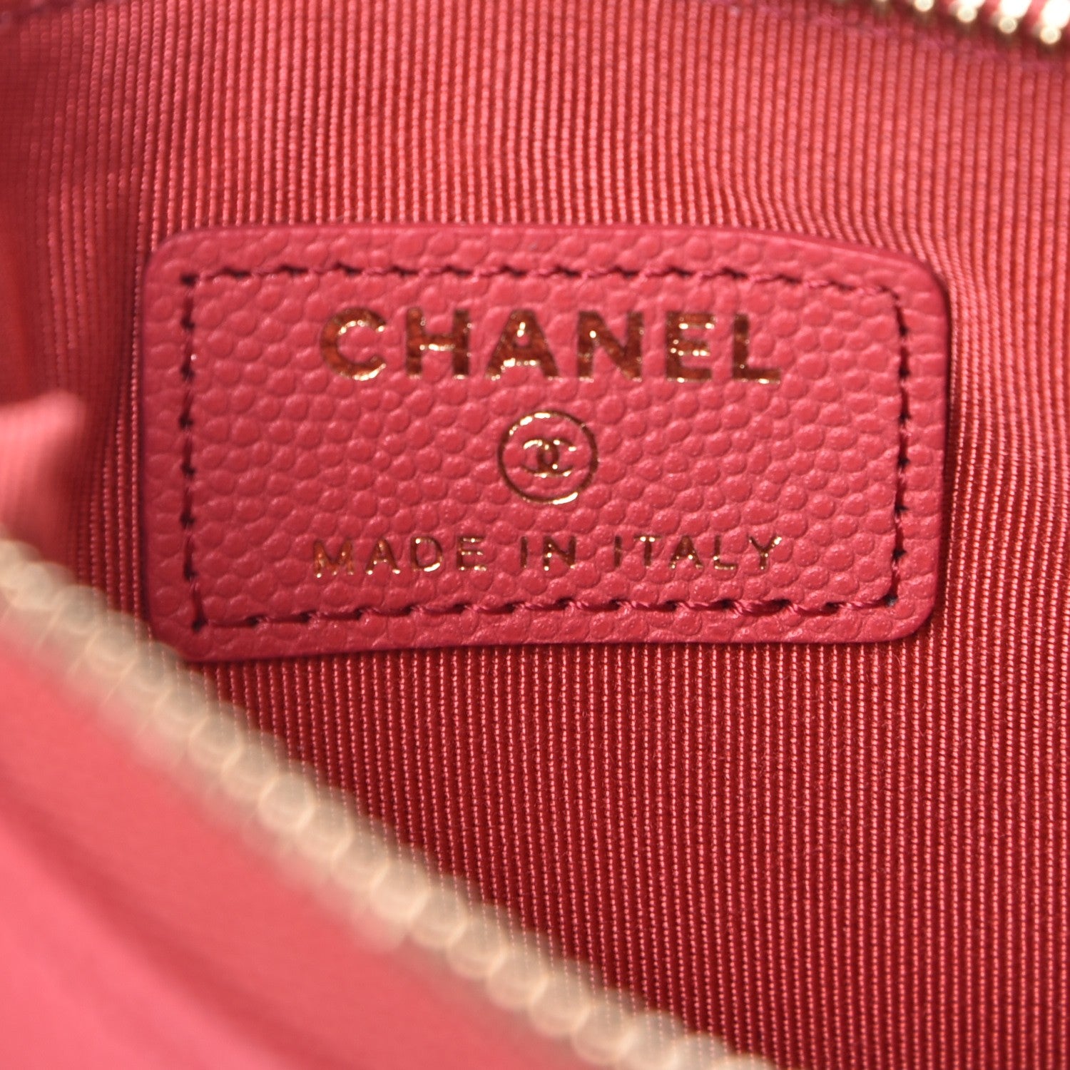 Chanel Caviar Quilted Small Cosmetic Case Dark Pink 6 of 7