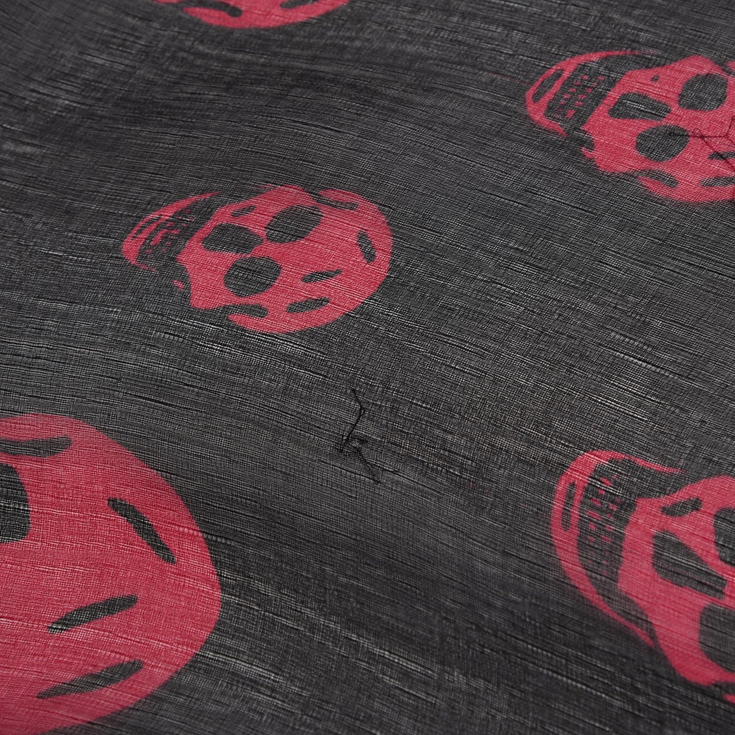 Silk Chiffon Skull Scarf Black Pink