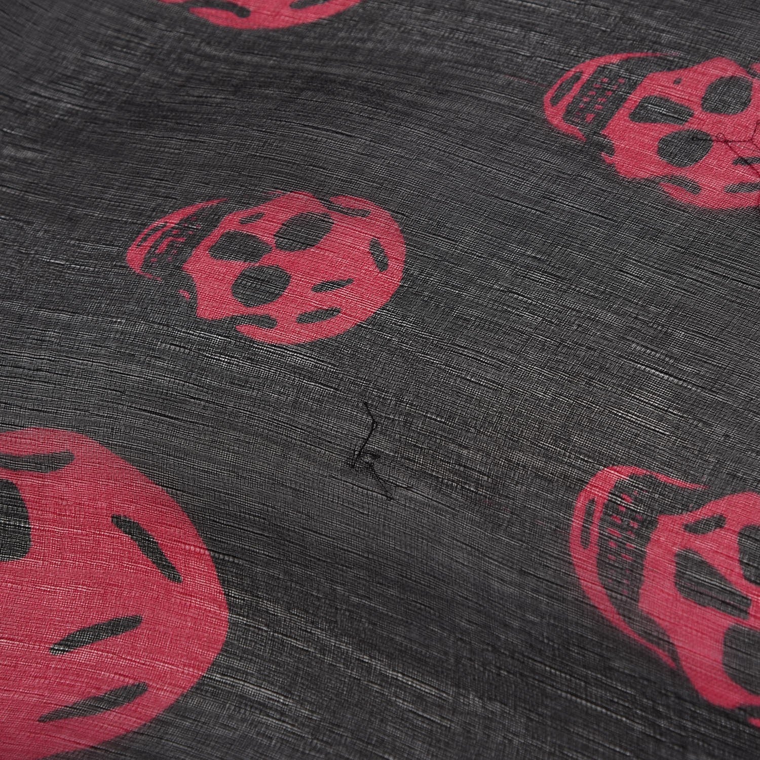 Alexander McQueen Silk Chiffon Skull Scarf Black Pink 7 of 7