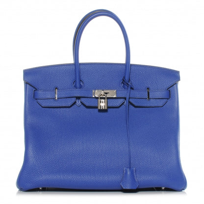 Hermes Togo Bi Color Horseshoe Birkin 35 Bleu Electrique and Iris 1 of 10