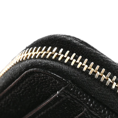 Saint Laurent Grain De Poudre Matelasse Chevron Monogram Compact Zip Around Wallet Black 9 of 9