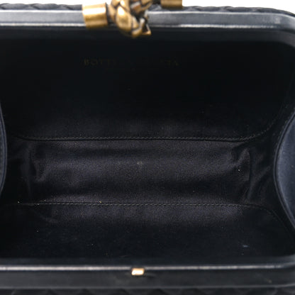 Bottega Veneta Satin Intreccio Impero Knot Clutch Black 5 of 8