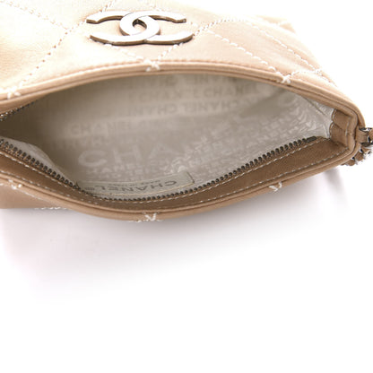Chanel Lambskin Surpique Stitch Pochette Beige 4 of 9